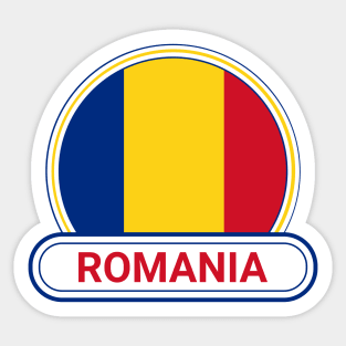 Romania Country Badge - Romania Flag Sticker